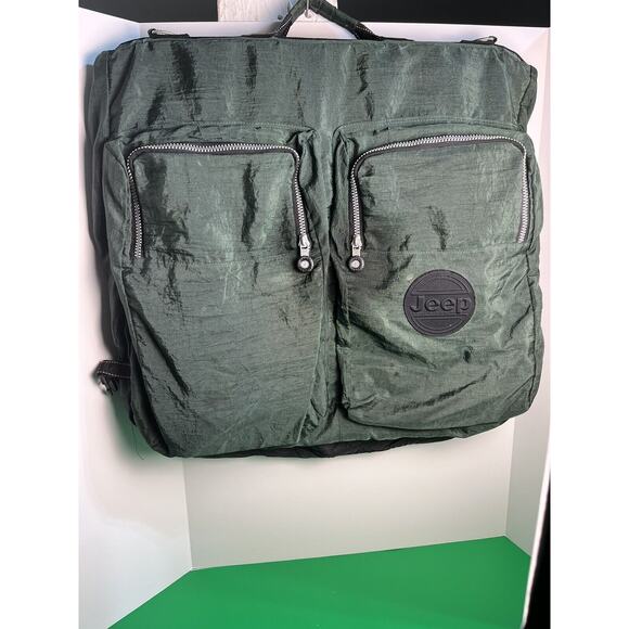 Jeep Brand Garment Bag Luggage Green 24” Folding Hanging Strap Unique - Picture 1 of 10